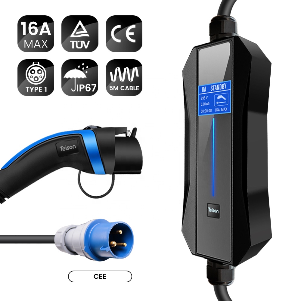 SAE J1772 Стандартный Портативный ev зарядное устройство type1 штепсельной вилки
