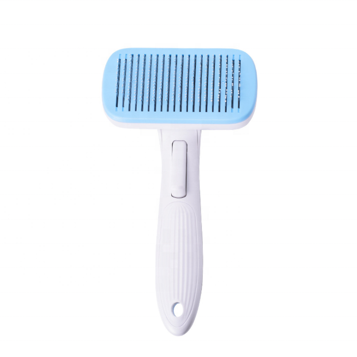 Pet Brush Comb Dog Brush Cat Comb with self clean button with masaging bead on tips