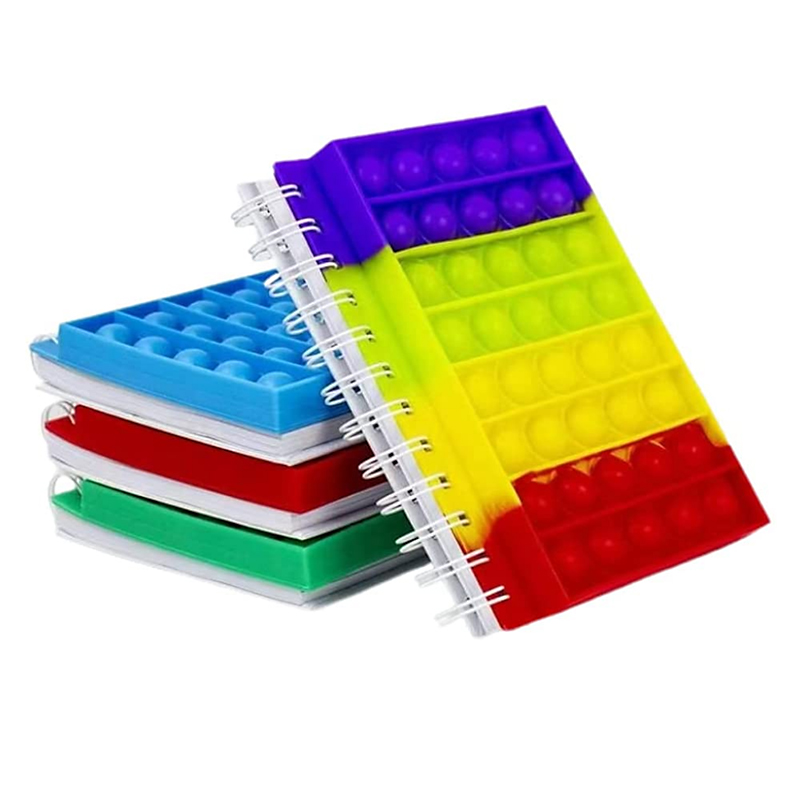 Silicone Cover A5 Finger Fidget Spiral Reliver Stress Push Bubble Pops Toys Spiral Notebooks
