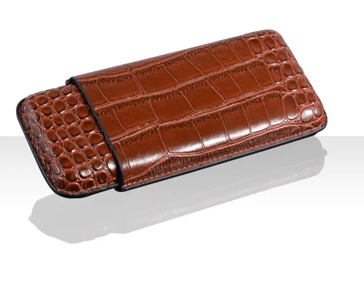 Wholesaler price cigar leather case custom design PU leather case
