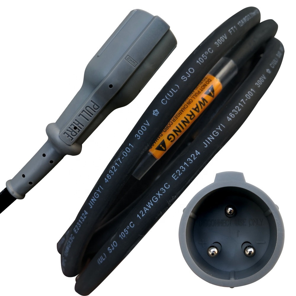 Golf Cart 48V Charger Cord & Plug DC Cord Plug OEM Cart Accessories with 3 Pin 5mm Round Plug