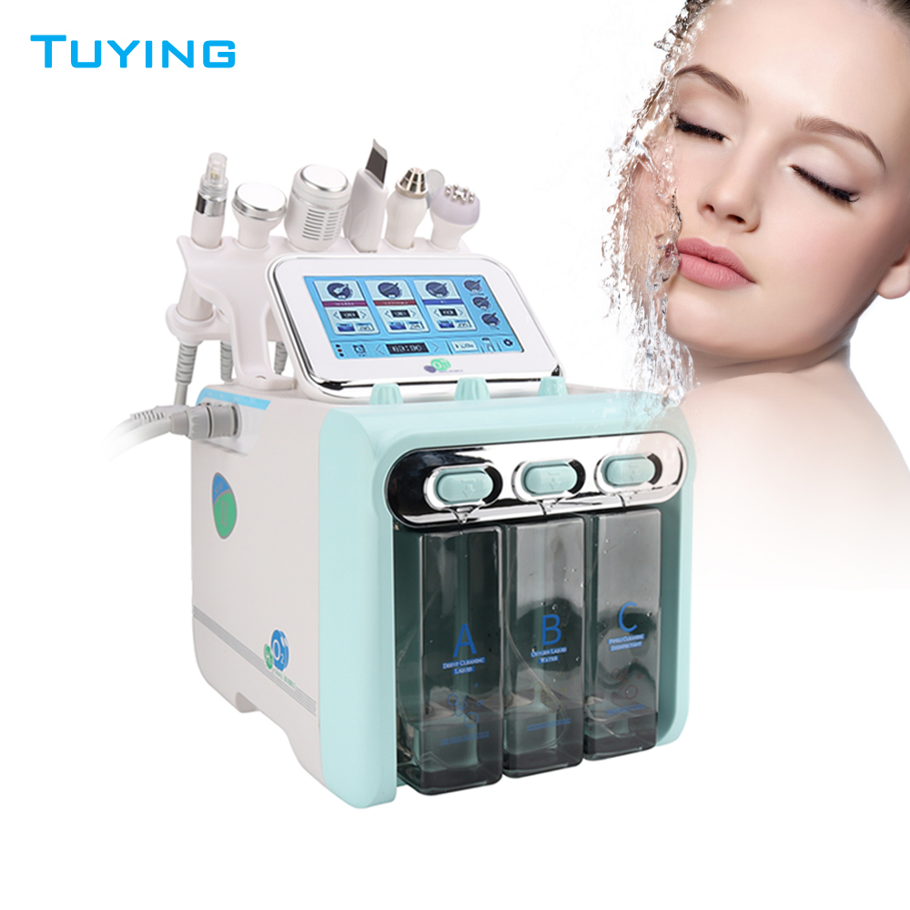 Портативный 6 в 1 гидрошлифовальный аппарат для лица H2 O2 Aqua гидрошлифовальный очищающий раствор