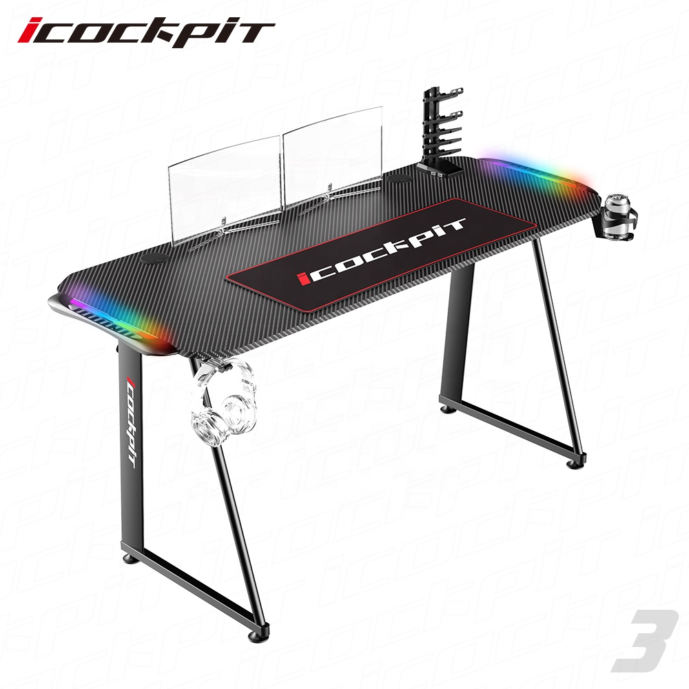 Профессиональный игровой клубный стол icquiпита, светодиодная подсветка RGB, игровой стол с эргономичным дизайном, игровой стол для ПК