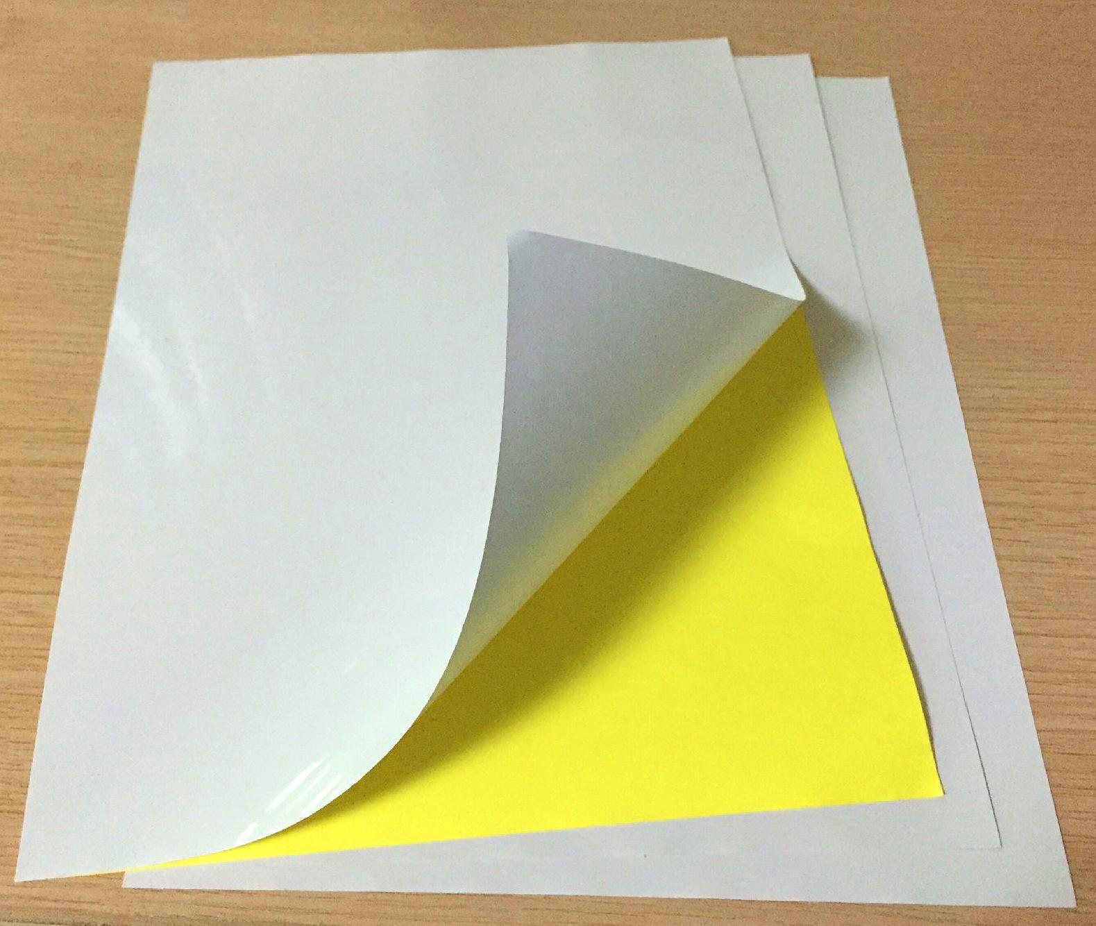 high glossy cast coated self adhesive sticker materials paper