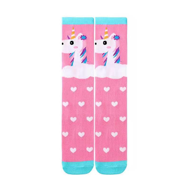 Girls Knee High Socks Cute unicorn Animal Pattern Novelty Funny Socks