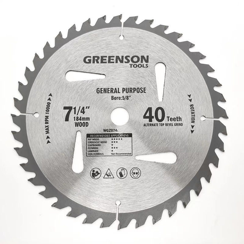 Greenson Tools-7-1/4 inch 184 mm 40 T general wood cutting tct circular saw blade