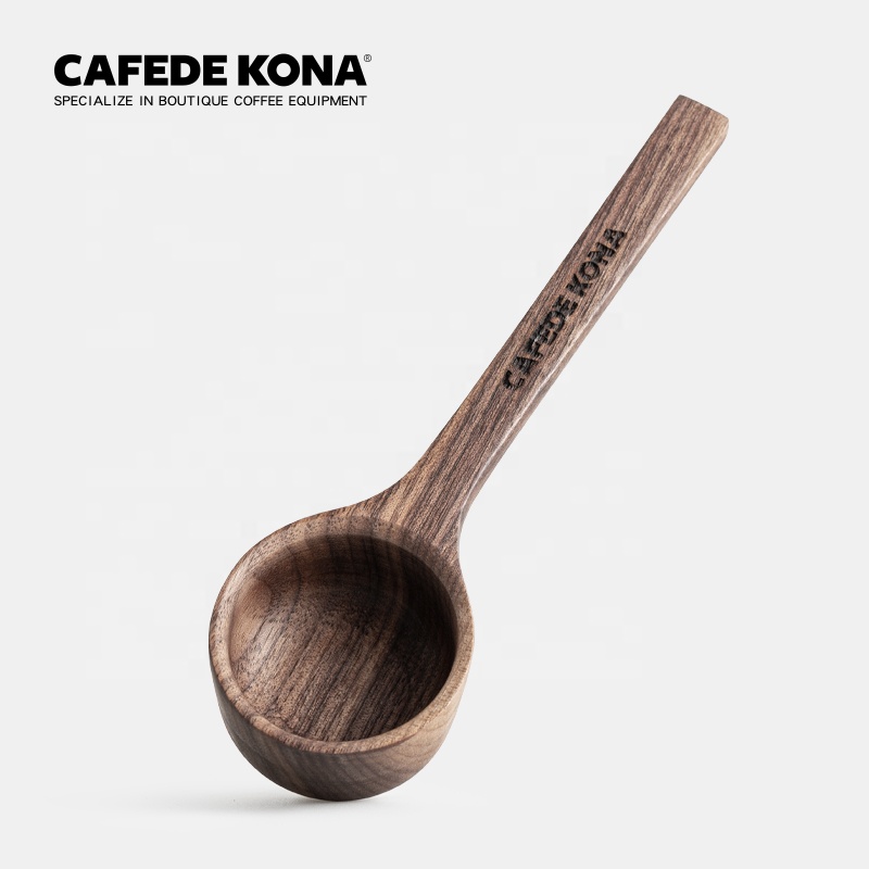 Cafede KONA ложки с длинной ручкой, орехового дерева природы eco-содружественные деревянные ложки набор мерной ложки кофе деревянный ветроуловитель