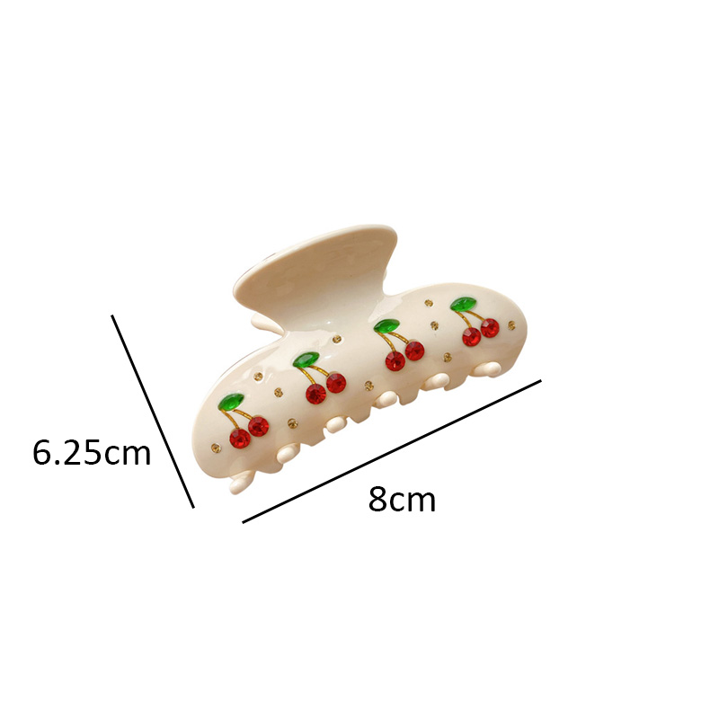 2021 Vintage Romantic Rhinestone Cherry Acrylic Hair Clip Claws Hairpin Headwear for Women Makeup Bath Hair Accessories