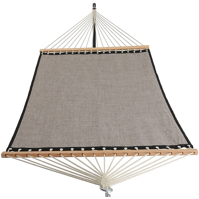 Blue printed woven folding bamboo stick camping hammock stand Square hanging hammock