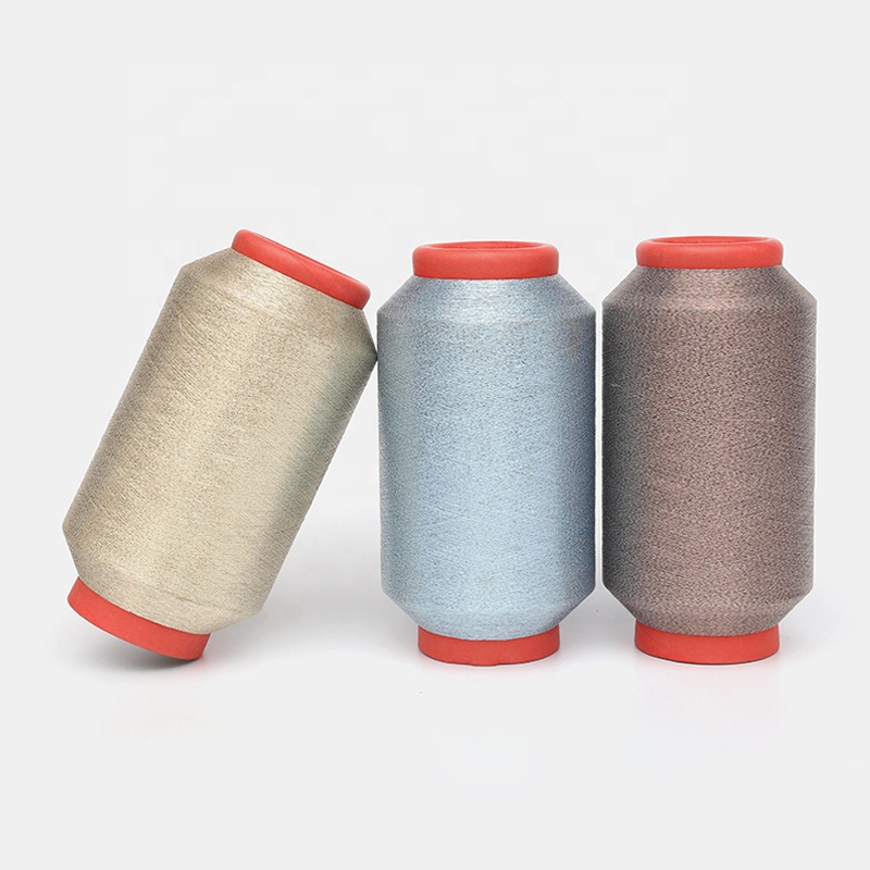 Golden Metallic Yarn Cone Metallic Thread Embroidery Metallic Yarn Metallic Fibre Yarn