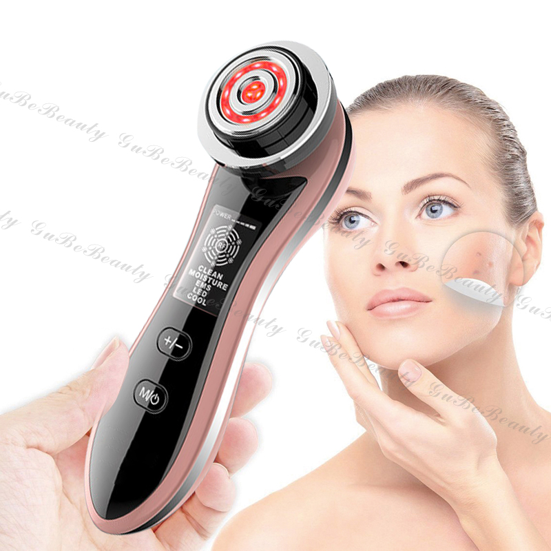 Gubebeauty RF инструменты для личной гигиены, ультразвуковой массажер для лица, Домашний Массажер для лица со светодиодной вибрацией, rf с FCC & CE