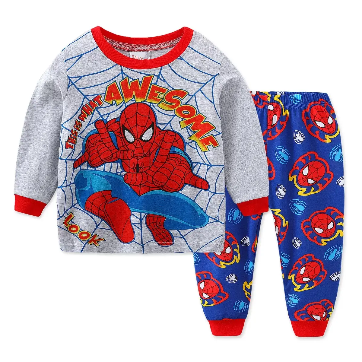 Children's home clothes suit bottom shirt pajamas children round collar home clothes two sets of a generation