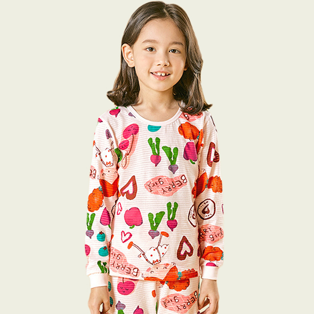 Plaid kids pajamas organic cotton kids pajamas set pure cotton girls pajamas