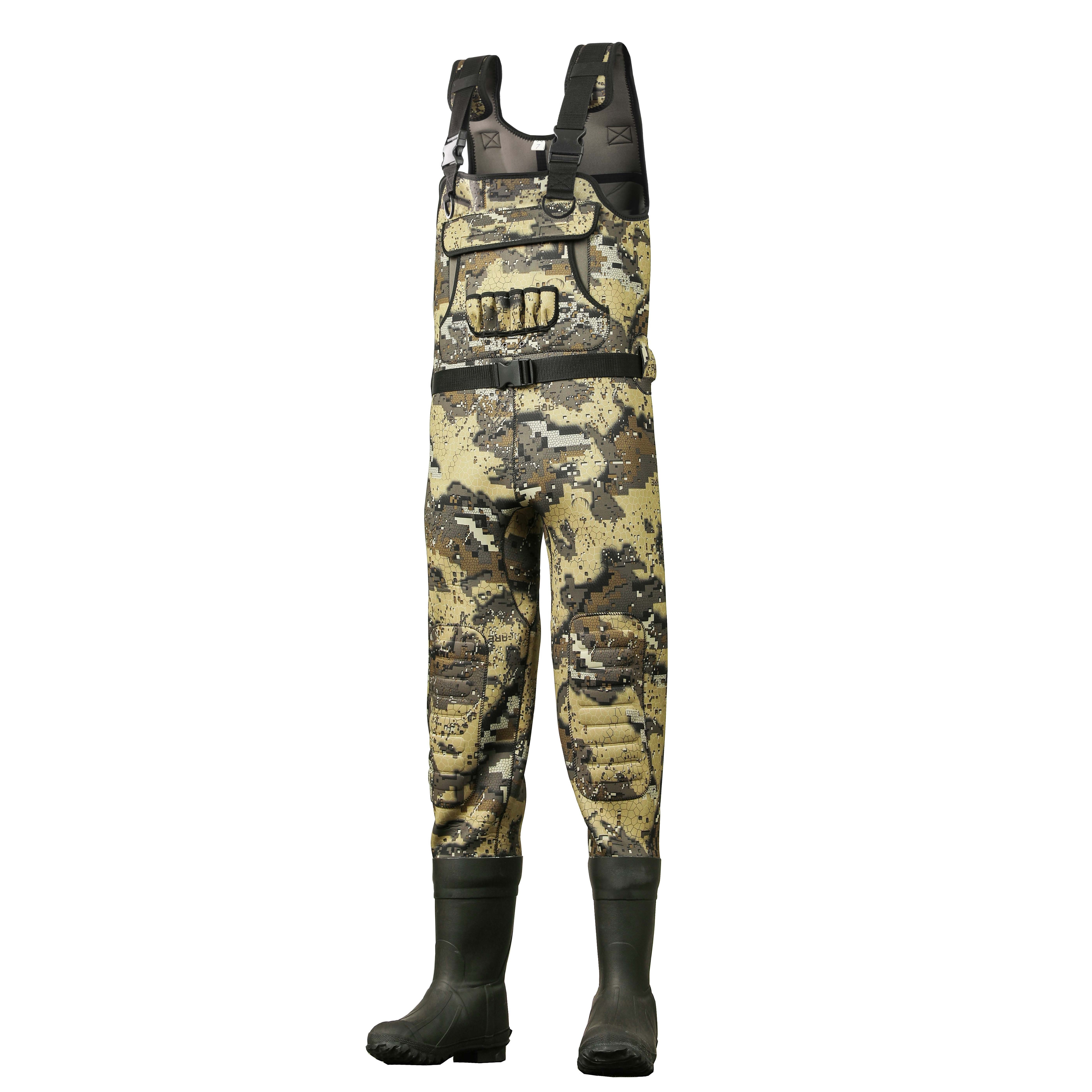 NBCW016 Desolve Bare Camo. rubber bootfooted neoprene chest wader for wild hunting fishing