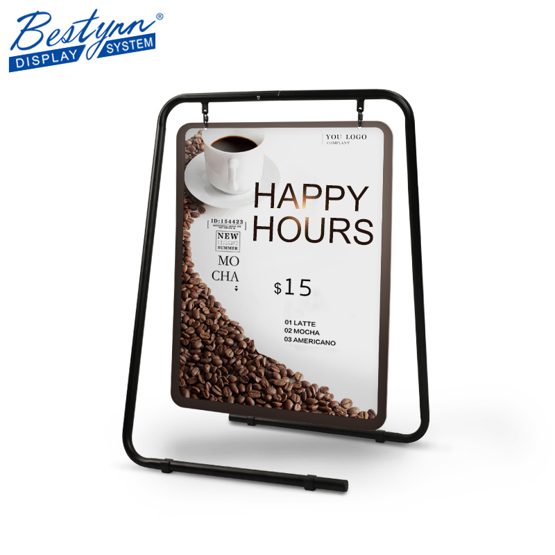 Swinging Metal Sign Frame Windproof Signs Advertising Outdoor Standing Sign Stand