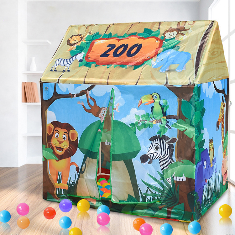 Hot Selling Portable Kids Toys Play Tents Girls Children Outside Fold Zoo Tent Kids Play Tent