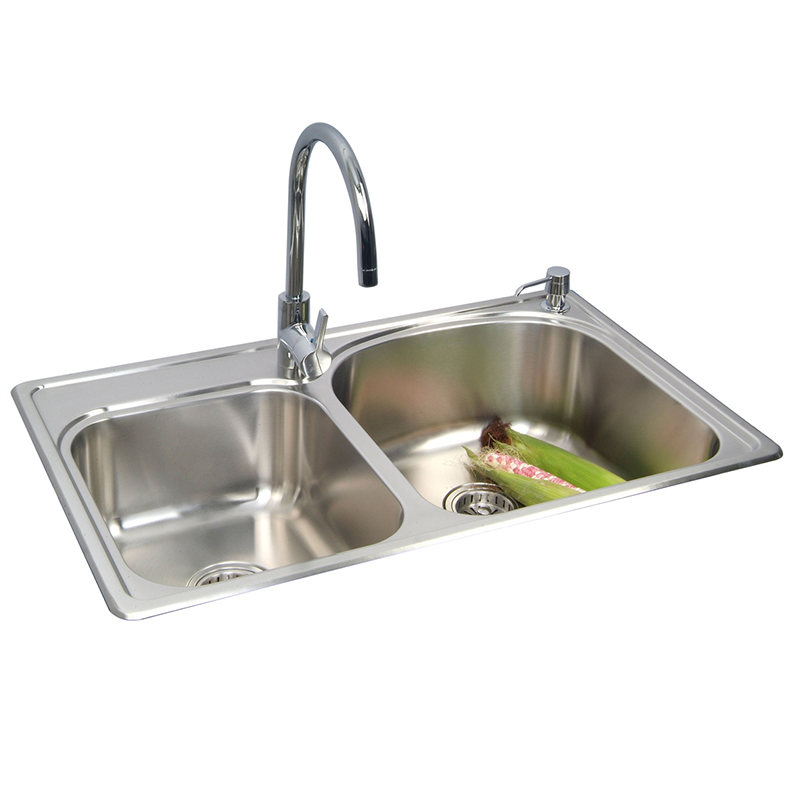 Exquisite small size double bowl kitchen sink apartment home kitchen sink