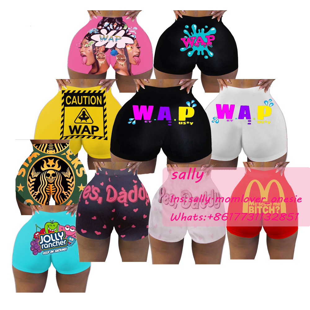 Wholesale Snack Shorts Sets Adult 2020 New Design Popular WAP Printed Plus Size Women Snack Shorts