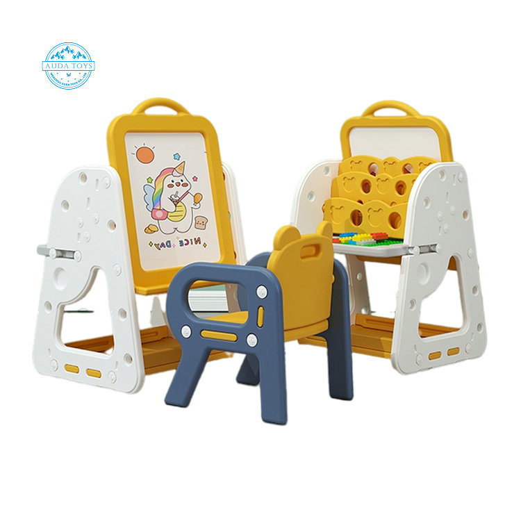 Audatoys A06506B Children multifunction home Double sides Kids Study Furniture With Drawing Board