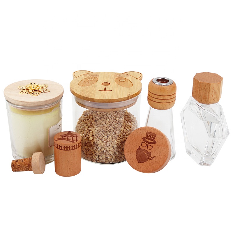 2020 Wholesale High Quality Factory Custom Cork Bamboo Wooden Bottle Jar Lid