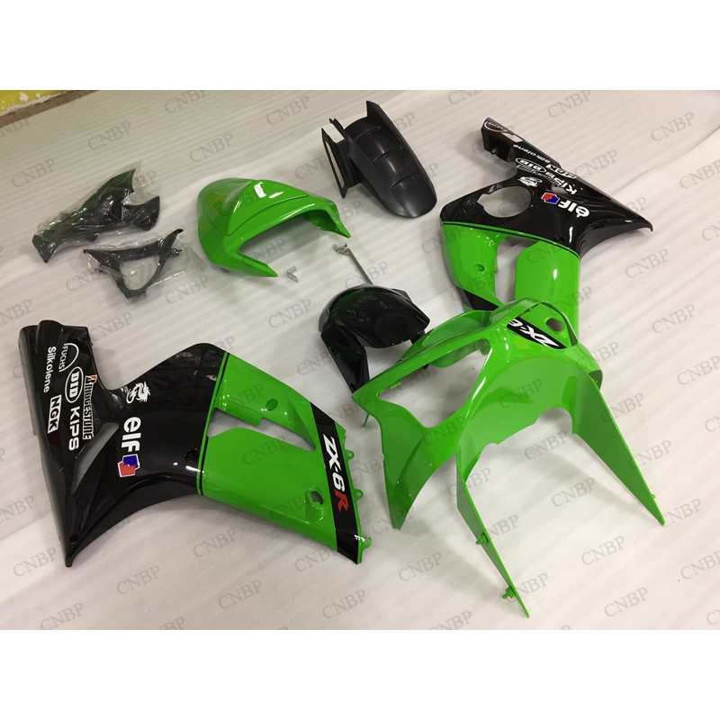 636 Zx-6r 04 Пластиковые обтекатели 636 Zx-6r 03 обтекатель мотоцикла для Kawasaki Zx6r 2003 - 2004 полный комплект тела зеленый черный