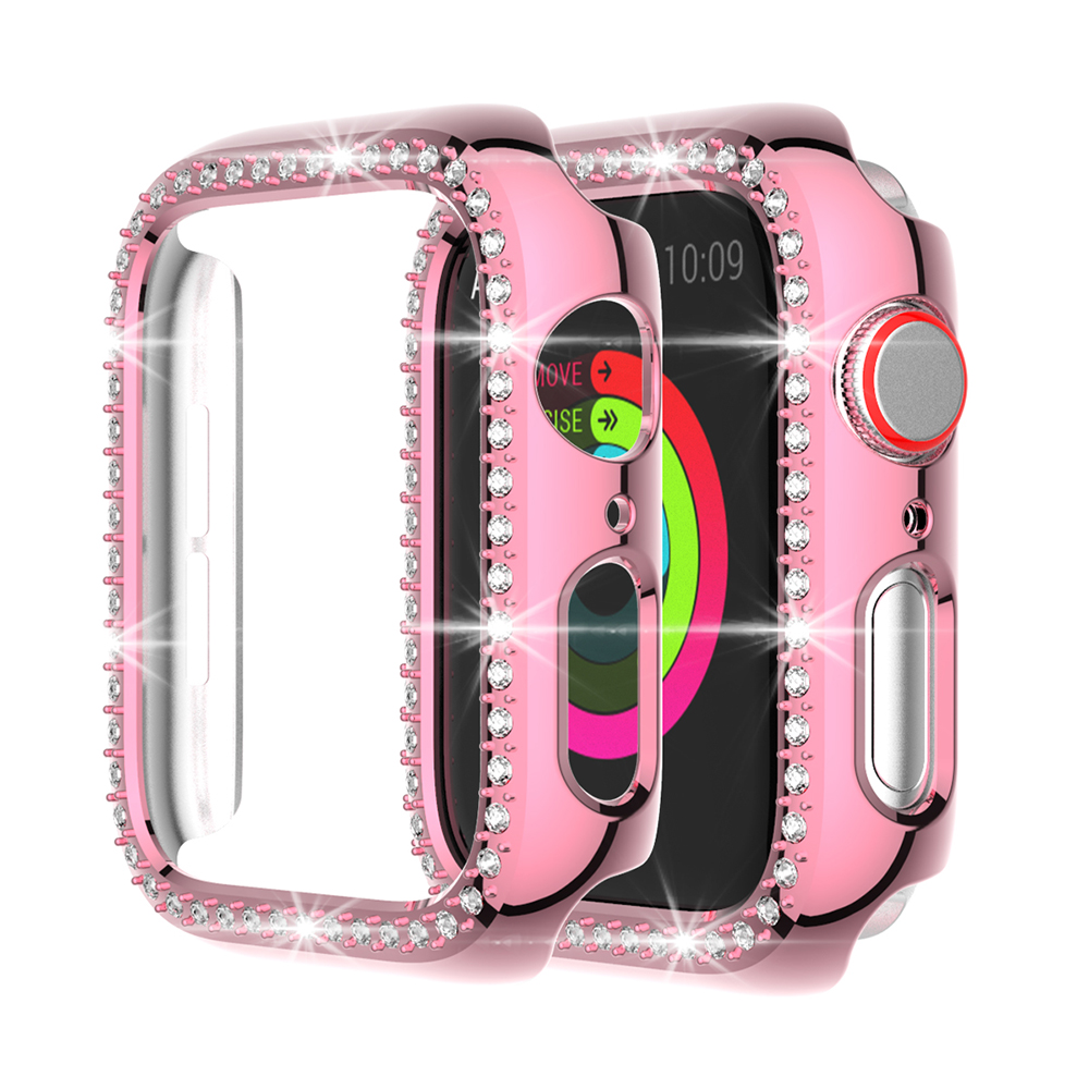 Блестящий Алмазный защитный чехол для Apple watch, чехол для apple watch, ободок 38, 40, 42, 44 мм