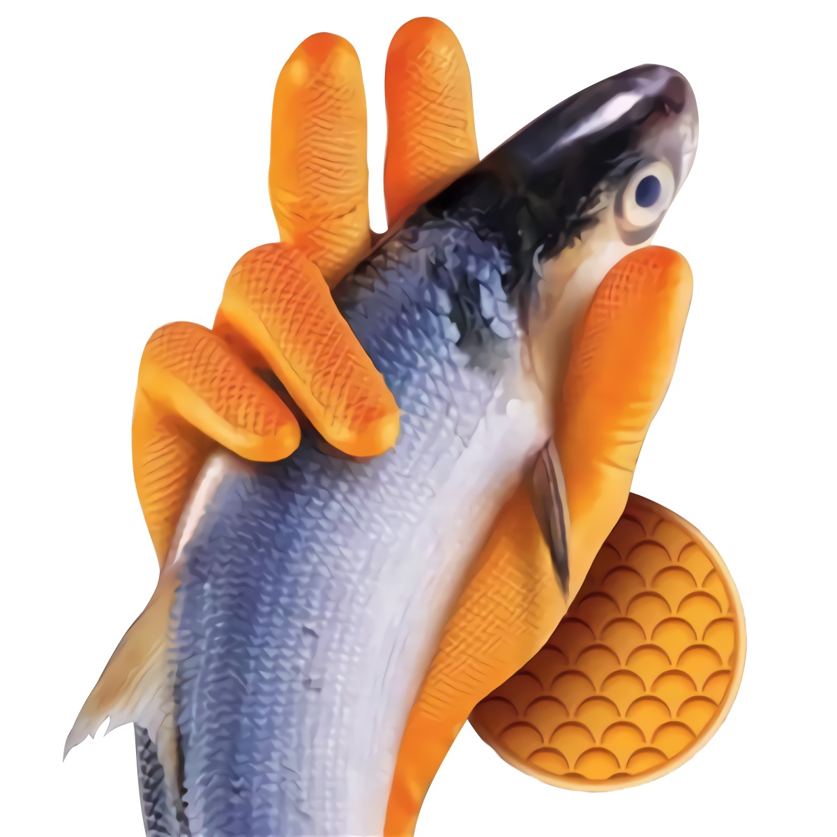 good quality factory home nitrile orange Fish-scale pattern pure nitrile tattoo heavy duty thick Mechanical glove gloves