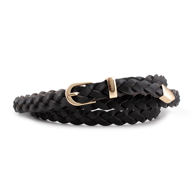 Hand-woven Leather Belts Braided Belt Slim Fashion Accessories Women Fashion Belt Wholesale Alloy Pu Customized Logo Pin Buckle