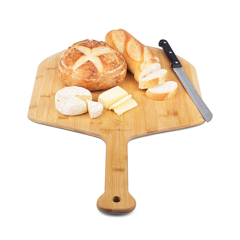 Bamboo Wood Pizza Peel Wooden Pizza Spatula Paddle Pizza Cutting Board with Hand Extra Large