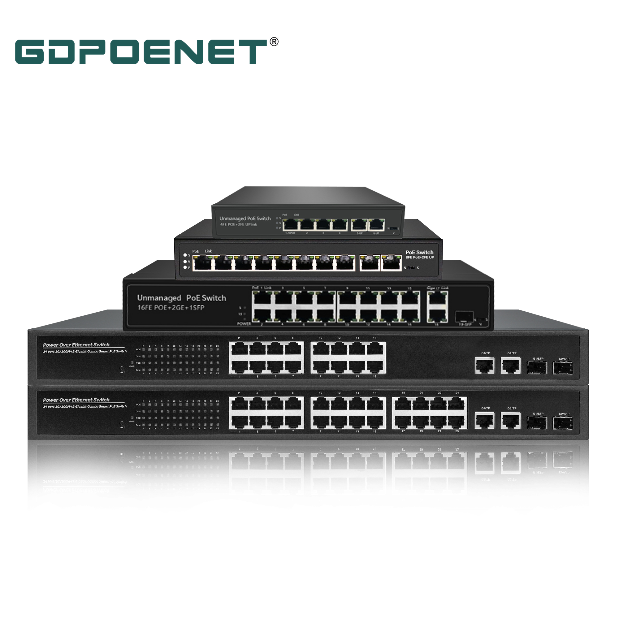 OEM 4 8 16 порт неуправляемый Быстрый Ethernet PoE коммутатор Поддержка 10/100 м сети 802.3af/at встроенный DC48V источник питания