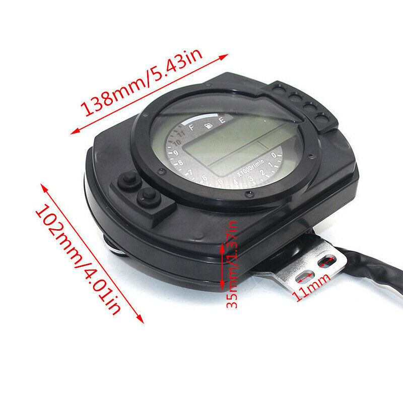 12500 RPM Motorcycle Speedometer LCD MPH Digital Odometer 7 Colors Back light Motorbike Tachometer Racing Part