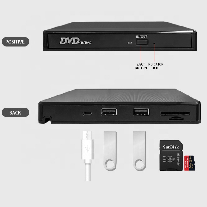 Direct sale 4 in 1 external usb 3.0 dvd burner rw writer with SD TF Card slot