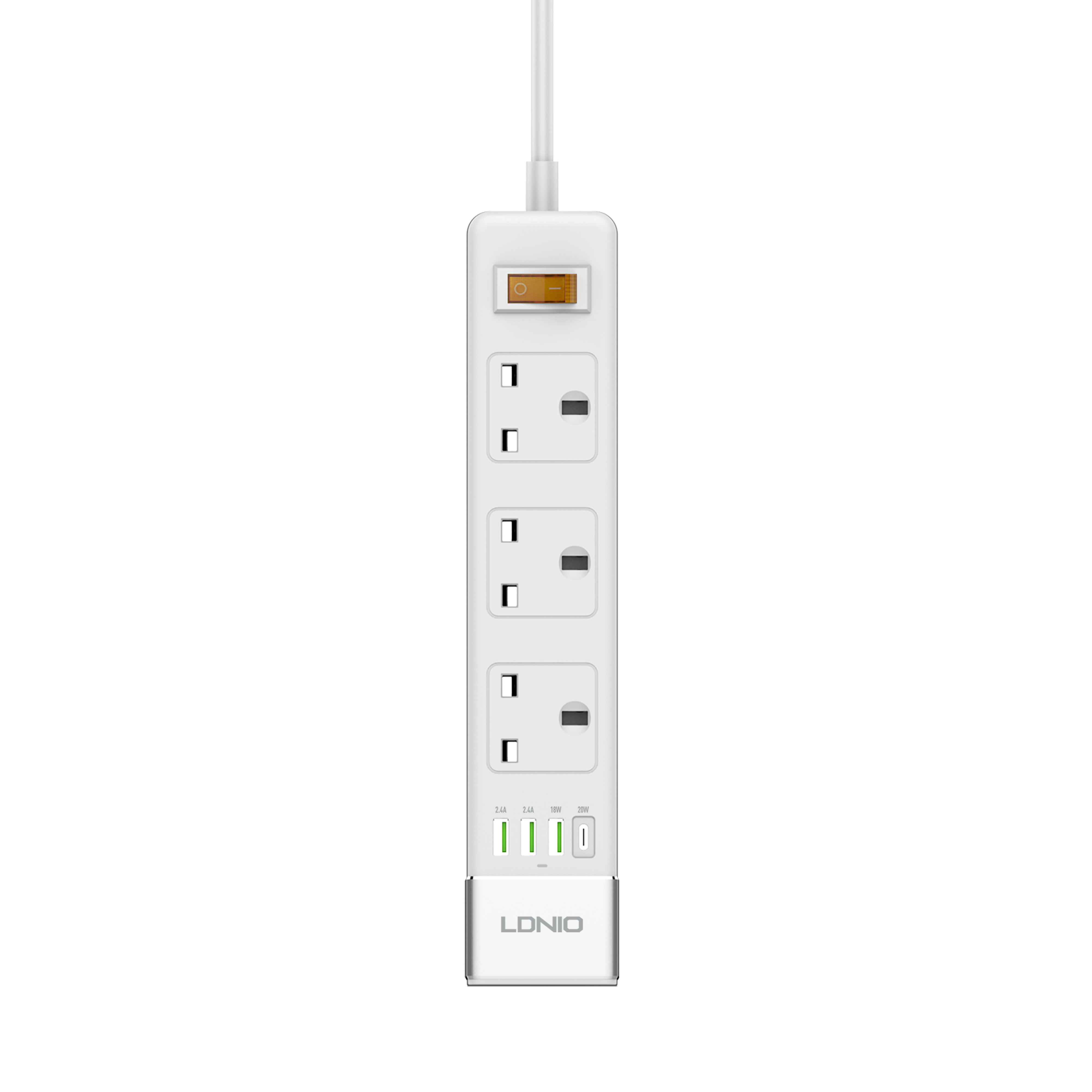 Ldnio SK3467 Uk штепсель с удлинителем Быстрая зарядка Pd привести Выход 20 Вт QC3.0 Usb от перенапряжения переменного тока розетка