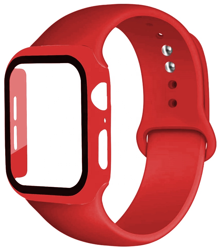Ремешок и корпус 2 в 1 для Apple Watch Series 1/2/3/2020, стекло + Корпус + ремешок для iWatch Band 38 мм 40 мм 42 мм 44 мм, Лидер продаж 4/5