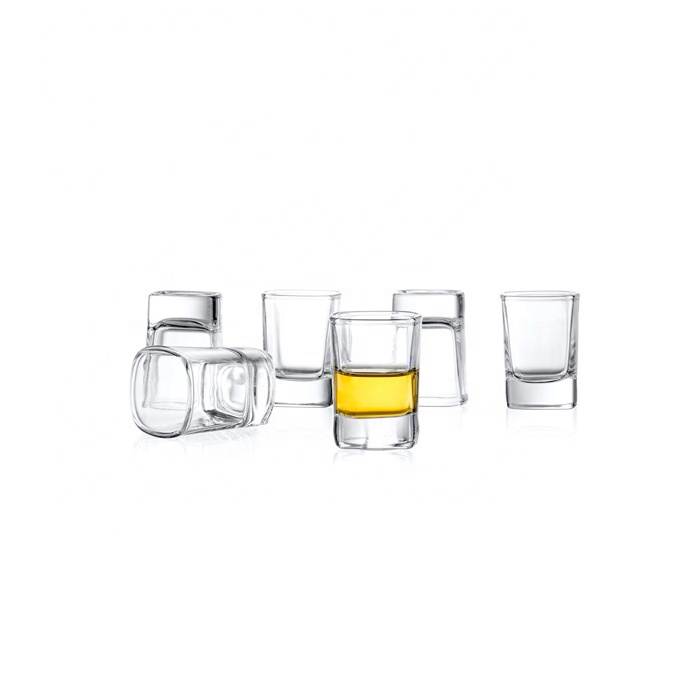 Wholesale high quality barware glassware square heavy base shot glass