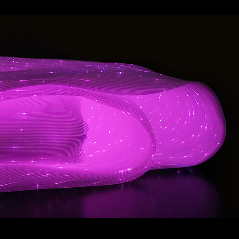 Glow in the dark light up emitting textiles fiber optics led luminous fabric