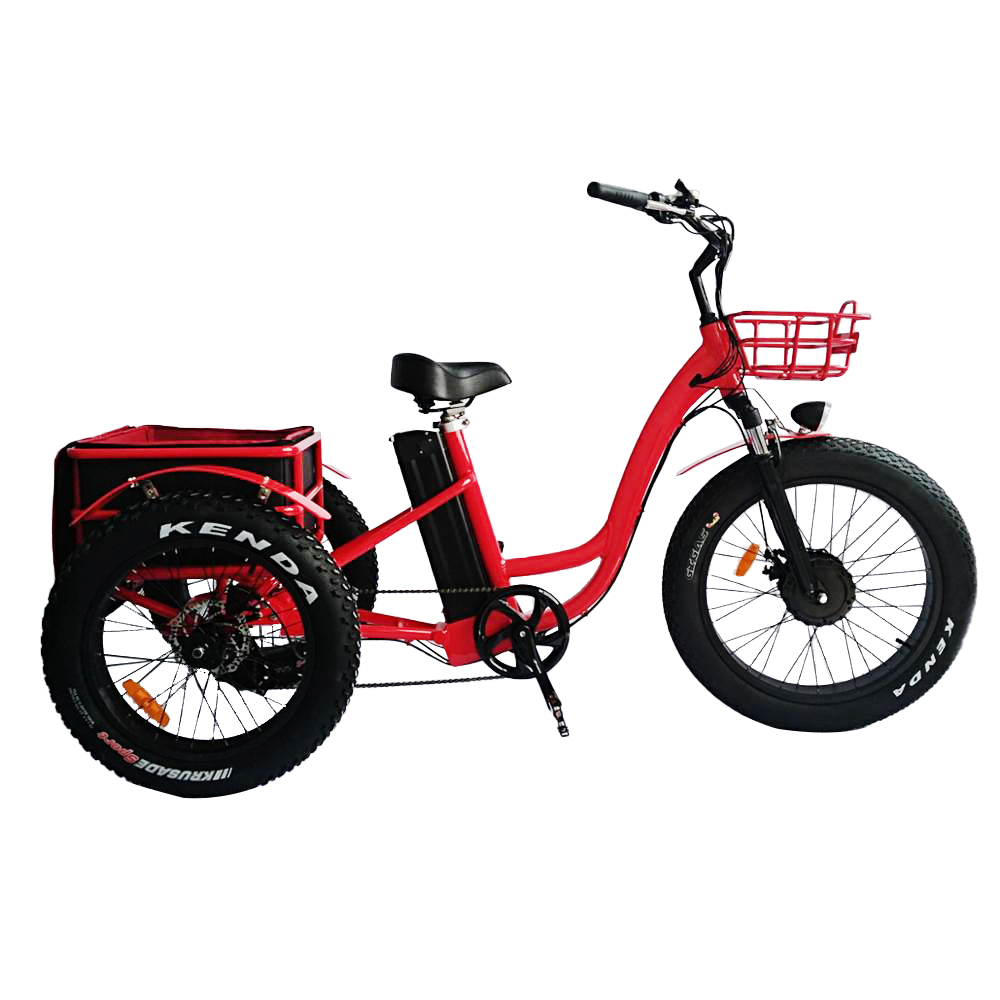 2022 Ristar electric three wheeler trike fat snow tire etrike big electric tricycle with powerful 500w 750w ba fang motor