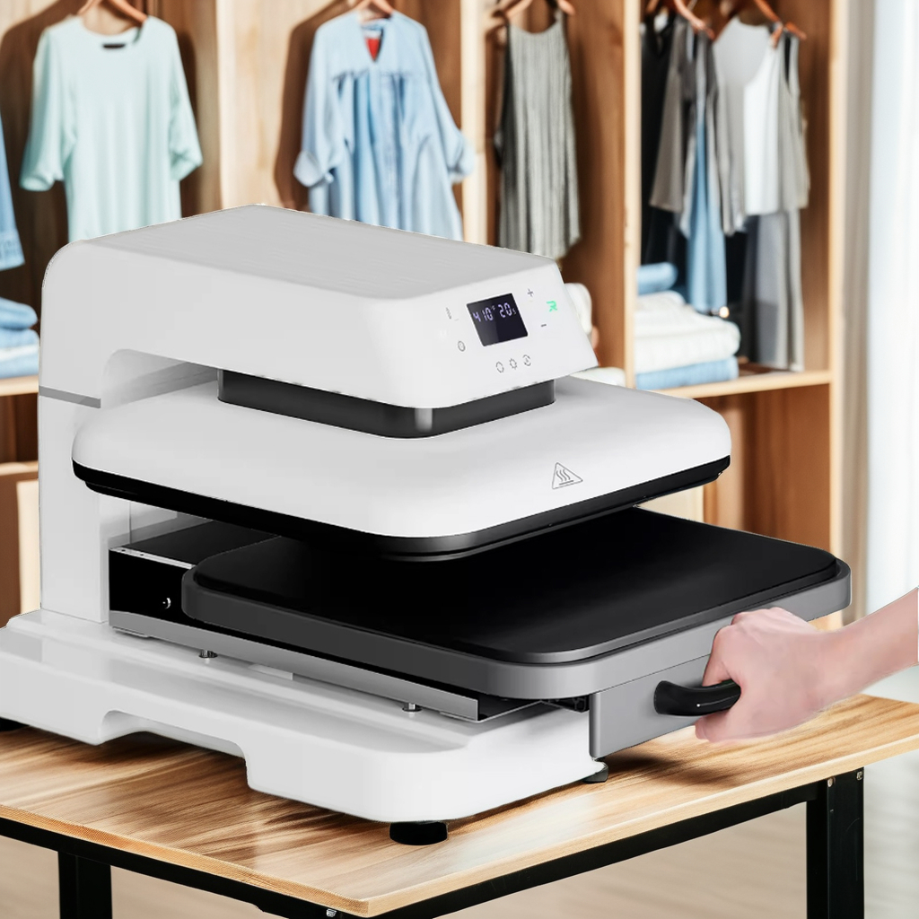 Erasmart T Shirt Hat Cap Automatic Heat Press Machines Dual Hot Small Stamping Sublimation Transfer Heat Printing Machine