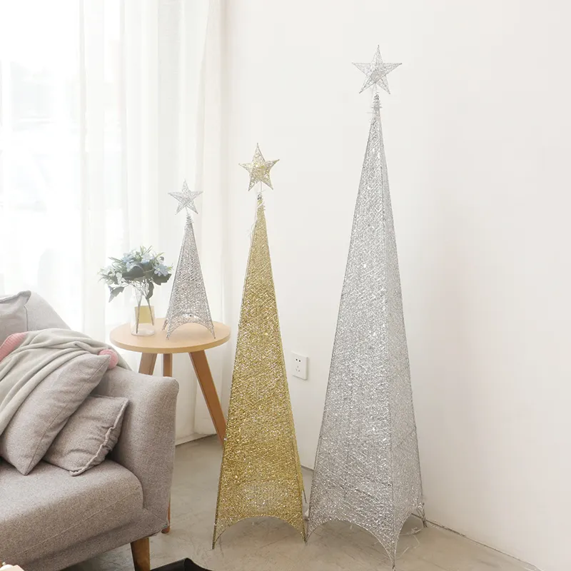 New Product Customized Artificial Indoor Or Outdoor Various Styles 180cm Christmas Glitter Tower Tree