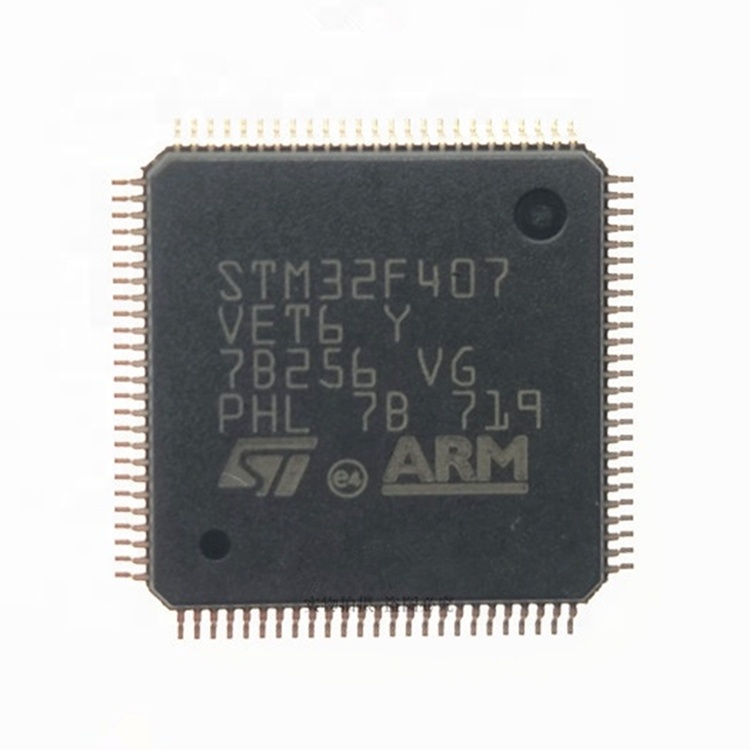 STM32F407VET6, микроконтроллеры, LQFP-100,STM32F407VE,ARM Cortex M4,168 МГц, 512 КБ флэш-памяти, электронные компоненты
