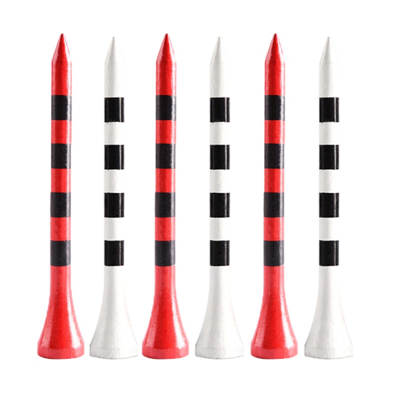 Wholesale Premium Eco-Friendly Stripe Marking Black Red White Striped Golf Tees in A Opp Bag