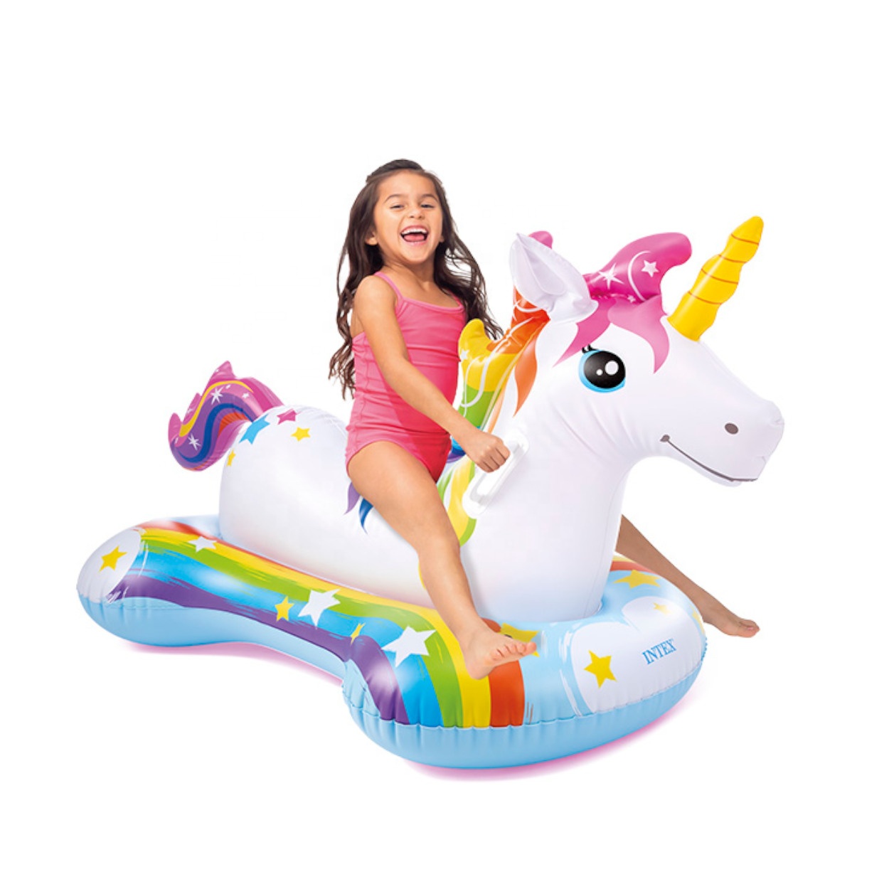 Intex 57552 Надувное животное крепление воды с картонной картинкой играющих детей плюшевого мишки, игрушка надувные единороги машина с сиденьем