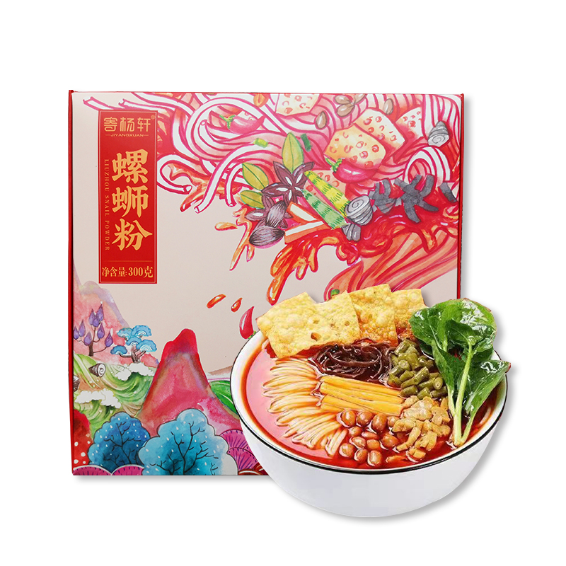 Вкусные подарочные коробки 300 г * 6, упаковка Китайской лапши Luosifen Snail Rice Instant