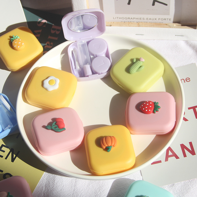 Cute Cartoon Fruits Contact Lens Case for Girls