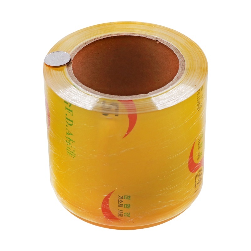 High Strength PVC Cling Film Thickness 9-21 micron with Slider Cutter Food Grade Stretch Film 2500m Jumbo Roll