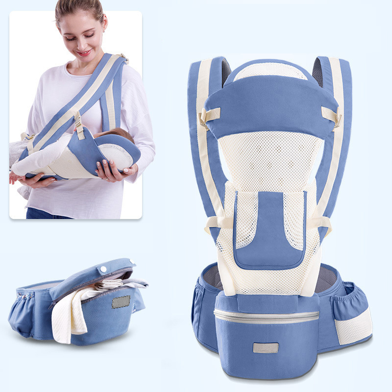 2021 factory supply best organic cotton Convenient travel baby carrier with Lumbar Support hip seat baby front pack carrier