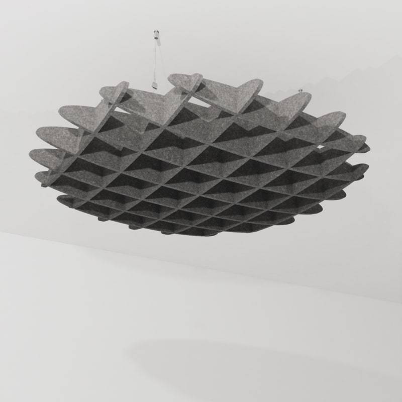 Decorative absoring insulation wave baffles felt polyester fiber soundproof wall curved pet acoustic ceiling panels