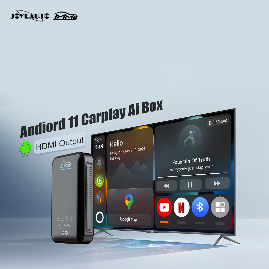 Беспроводной мультимедийный проигрыватель joyeauto Apple carplay на базе Android, 11 МБ, AI BOX, Android AI Box, oem, фабрика, проводной Youtube Netflix