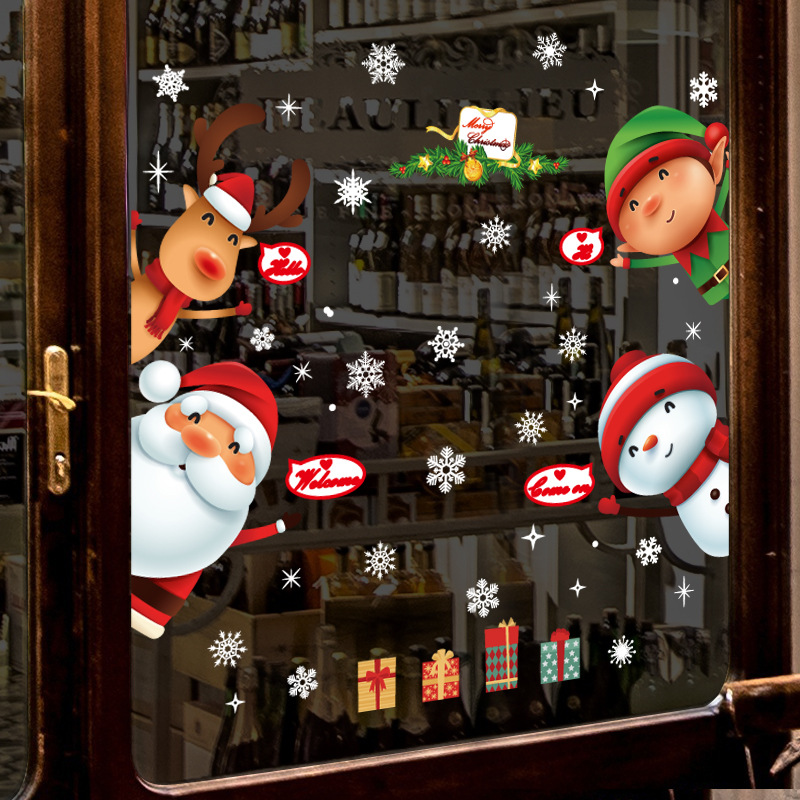 20*30 Christmas Window Clings-Christmas Window Stickers Decorations Xmas Santa Window Decals Clings for Glass