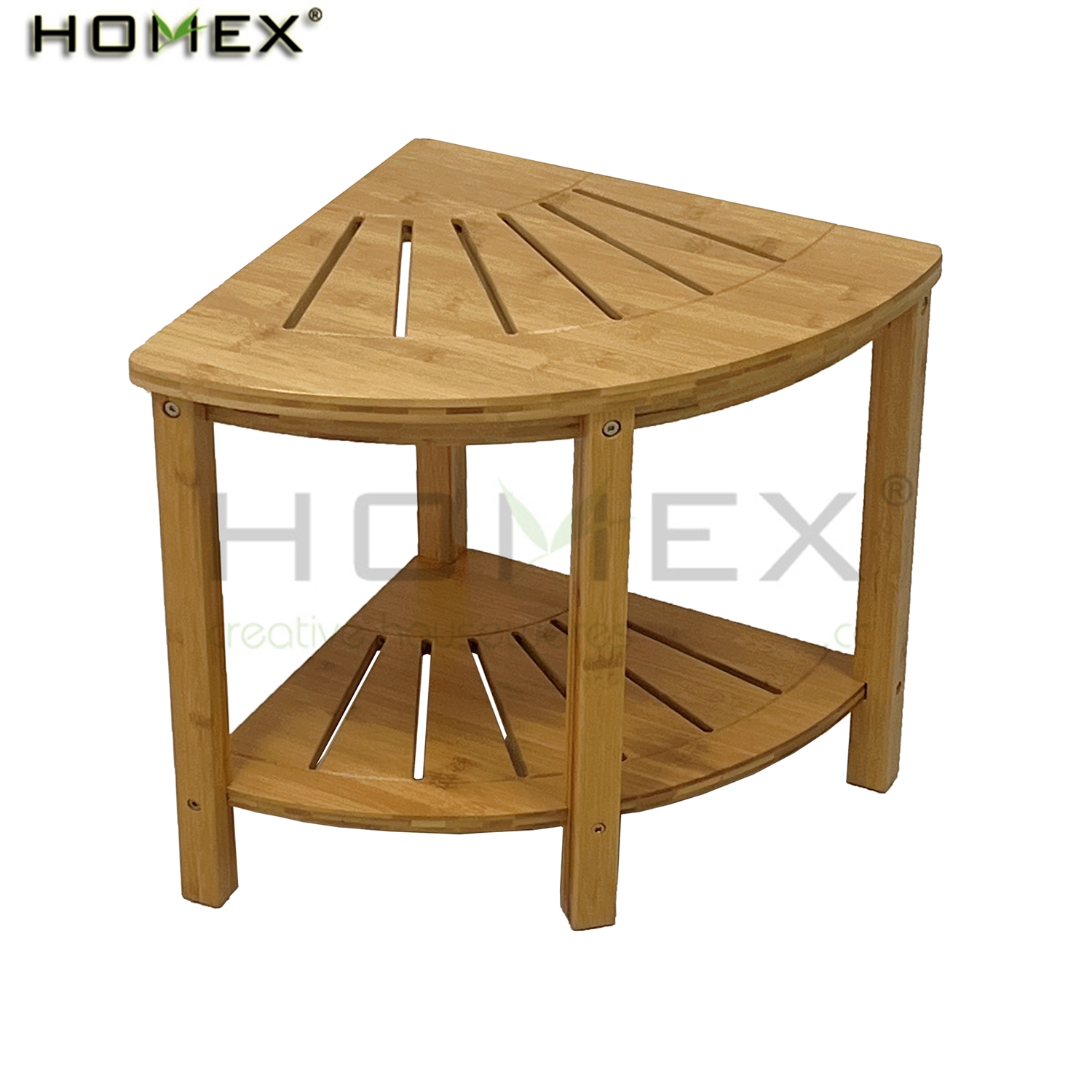 Бамбуковая скамейка для душа с полкой, Угловой стул для душа/завод Homex_BSCI